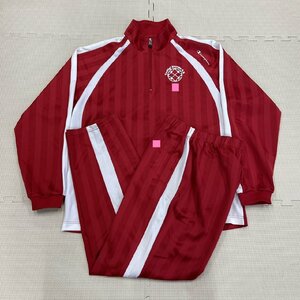 Y227/T876( used ) Tochigi prefecture Tochigi sho south high school gym uniform 2 point / designation goods /. name entering /L size / long sleeve / long trousers / red stripe /Champion/ physical training put on / jersey /. industry raw goods 