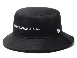 Yohji Yamamoto New Era ロゴ刺繍 バケットハット ブラック M/L ヨウジヤマモト ニューエラ 帽子