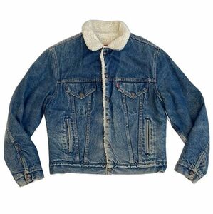 80's 米国製 MADE IN USA リーバイス LEVI'S デニムボアジャケット 70608-0216 ブルーデニム 色落ち良 サイズ40R [ta-0914]