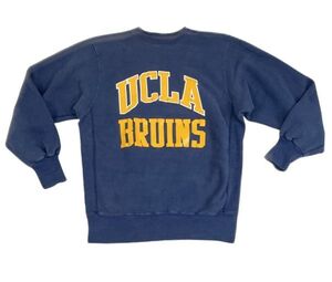 90’s MADE IN USA 米国製 MVP PRO WEAVE プロウィーブ スウェット リバースウィーブタイプ UCLA BRUINS ネイビー M [l-0839]