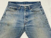 70's 1978 米国製 ビンテージ リーバイス LEVI'S 501 66後期 ボタン裏6 赤耳 裾チェーン 表記W34 L32 実寸W80 L75cm [ta-0895]_画像3