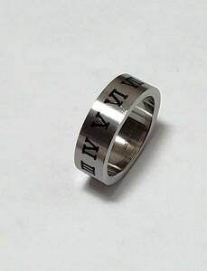 指輪　Stainless Steel　ローマ数字刻印　アトラスリング 　シルバーカラー　7,5号　4,7ｇ　男女兼用　美品