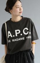 完売 美品 A.P.C. × IENA 別注 ビッグ ロゴ Tシャツ グレー XS 半袖 ユニセックス イエナ EDIFICE エディフィス APC アーペーセー @b107_画像8