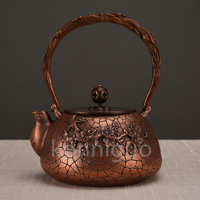 Handmade Red Copper Teapot Pure Copper Kettle Thickened Copper Holiday Business Gift Tea Set Handmade Red Pure Copper Pot Boiling Copper Pot 0.8 Liters Healthy KK53, metal crafts, made of copper, others