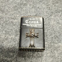 A11203 SILVER CROSS シルバークロス 革巻きZIPPO ジッポ 火花確認済み 着火未確認_画像1