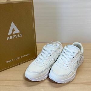 未使用 ASFVLT アスファルト CONCRETE WHITE CRACKED LEATHER コンクリート ホワイト スニーカー メンズ レディース CO035 23.5cm⑤