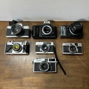 カメラ まとめて7個セット KONICA/OLYMPUS/Nikon/minolta 等 フィルムカメラ デジタルカメラ 部品取り コレクター (2-4