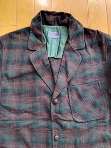 ペンドルトン ジャケット PENDLETON　バージンウール テーラードジャケット シャドウチェック アメリカンビンテージ Sサイズ made in USA　