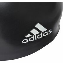 adidas アディダス シリコン　キャップ　adidas Silicone Logo ブラック/ホワイト スイムキャップ_画像5