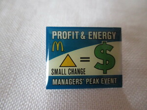 即決★USA　アメリカ　McDonald's　マクドナルド　クルー　ピンバッジ PINS ピンズ/ PROFIT&ENERGY