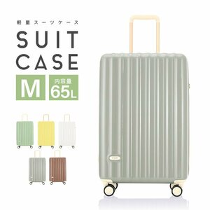 スーツケース Mサイズ 軽量 大型 キャリーケース キャリーバッグ 受託手荷物 65L 4泊～ TSAロック 旅行かばん 旅行 おしゃれ 新品 未使用