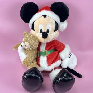 サンタ ミッキー と小さな ダッフィー ぬいぐるみ WDW DLR Duffy the Disney Bear クリスマス ホリデー US ディズニー パーク