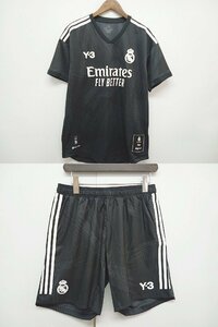 [12A-511-190-1] 美品 Y-3 ワイスリー Adidas アディダス ヨウジヤマモト レアルマドリード 120TH ユニフォーム 上下セット XO ブラック