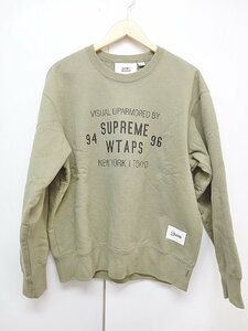 [12B-511-131-1] Supreme×WTAPS シュプリーム×ダブルタップス 21AW ルーネック スウェット トレーナー サイズS グリーン系