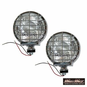 MADMAX トラック用品 丸型 H3 ハロゲン フォグランプ 凹レンズ 作業灯 クリア 24V 2個/エルフ キャンター デュトロ ダイナ【送料800円】