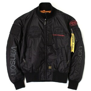 バンソン 2XLサイズ VS23108W MA-1ジャケット BK/BK 2XL VANSON MA-1 JACKET (2023-24秋冬モデル)