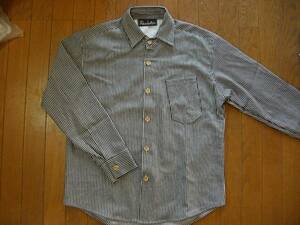 * handmade * Hickory long sleeve shirt L new goods free postage equipped 