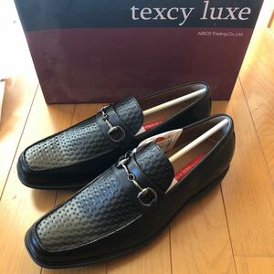 新品 アシックス テクシーリュクス ブラック 黒 ビジネス スリッポン 革 靴 TU-7779 24.5cm