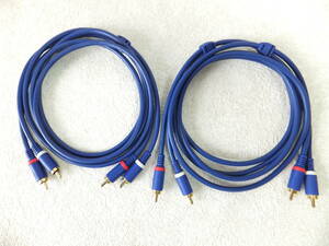 ♪ ELECOM RCA オーディオケーブル・長さ2ｍｘ２本組・ケーブル太さ約4ｍｍ♪※中古動作美品・配送料一律￥230