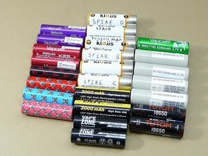 ▲602843*11電子タバコ用充電池バッテリー25点VAPE ZONE IMR 18650 3000ｍAh/INR 21700 P42A 4200ｍAh /Vapce INR18650 2500ｍAh