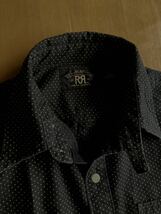 RRL ブラックインディゴポルカドットワークシャツ S ジャックラビット 1920ディテール ラルフローレンビンテージ_画像3