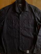 RRL ブラックインディゴコットンCPOシャツ M 全盛期の逸品　ラルフローレン（ ビンテージデニムジャケット_画像4