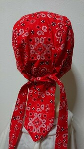 * bandana cap * hand made bandana peiz Lee red 