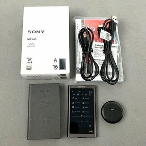 美品 SONY ソニー WALKMAN ウォークマン NW-A55 16GB ブラック ケース/ポータブルスピーカー付き [U11253]