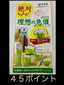 ③伊藤園　絶対もらえる！理想の急須　理想のマイボトル　理想のマグ　理想の湯のみ　キャンペーン応募マーク45ポイント（1〜3セット迄可）