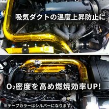 サーモテープ アルミ ファイバー 耐熱 遮熱 断熱 車 チュー二ング 86 BRZ 銀テープ シルバー 粘着 エキパイ 吸気 給排気 ダクト 温度上昇_画像4