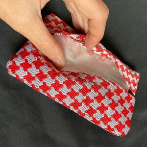 ハンドメイド　たたみへり　ティッシュケース　ポケット付　畳縁　handmade Japanese tatami edging brocade pocket tissue pouch 09