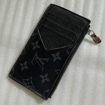 中古 LOUIS VUITTON ルイヴィトン M30271 国内正規品 コイン カード ホルダー タイガ ノワール エクリプス コンパクト ウォレット 財布 _画像2