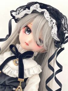 【ねこや×Orion】DDH-10 セミホワイト:カスタムヘッド※ソフビ盛り 難あり＋ウィッグ(銀髪)＋MDD用衣装＋カボションアイ＋羽パーツ