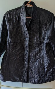 黒　ジャケット　コート　★レディース、上着★サイズLL★中古、日本製