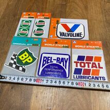 希少　当時物　未使用　訳ありジャンク　castrol VALVOLINE BP BEL-RAY TOTAL オイルメーカー6枚セット　T-11_画像1