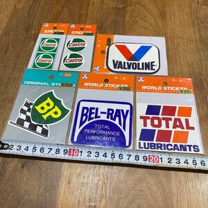 希少　当時物　未使用　訳ありジャンク　castrol VALVOLINE BP BEL-RAY TOTAL オイルメーカー6枚セット　T-11