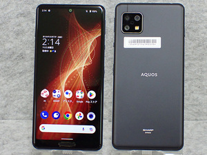 【中古】SIMロック解除 au AQUOS sense5G SHG03 ブラック 黒 SHARP スマホ 本体 Android SIMフリー 制限〇 一括購入(NKB47-59)