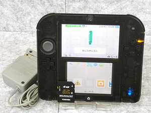 【中古】ニンテンドー2DS クリアブラック FTR-S-KCAA 本体 Nintendo 任天堂 充電器付き(NKA419-1)