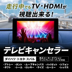 テレビキャンセラー ダイハツ トヨタ ロッキー ライズ アトレー ルーミー トール タント ハイゼット ムーブ テレビキット リモコン ボタン