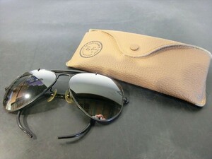 T【J2-00】【60サイズ】▲B&L RayBan レイバン/サングラス USA製/ケース付き/※傷・耳掛け部分歪み有