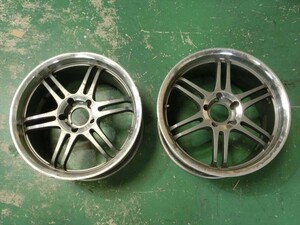 T【3こ-09】【170サイズ】★アルミホイール/2本セット/17x8.5JJ+35/社外品/5穴/車パーツ/※傷、汚れ、錆あり