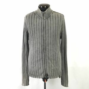 Calvin Kiein/カルバンクライン★フルジップ/ニットブルゾン【メンズL/グレー/gray】セーター/cardigan/Tops/ 訳あり特価品◆BH322