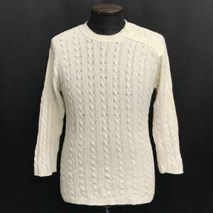 PPFM/PEE PEE FM ★ Вязаный свитер/кабельное письмо [Men's F/White] Paiton Place/Tops/Formts/Sweater ◆ BH355