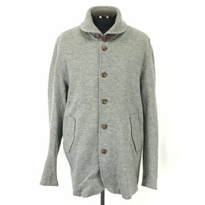 BACK NUMBER★スウェットカーディガン/コート【メンズXL/グレー/gray】ビッグサイズ/Jakets/Jumpers◆BH373