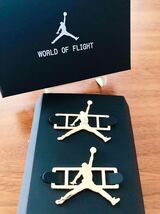 送料無料*渋谷WOF限定★AIR JORDAN JUMPMAN★NIKEナイキエアジョーダンデュブレ/ゴールドスニーカーアクセサリー靴紐World of Flightレア_画像1