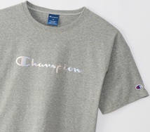 L・新品★Champion/チャンピオン★冷感素材・再帰反射・へそ出し・吸汗速乾・クロップドTシャツ【定価:4,390円】グレー/灰色●品番CW-SS311_画像1