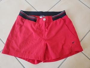 上質美品/FILA/フィラ/テニス赤パンツ短パンショートパンツxs34