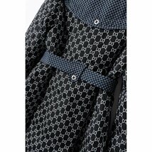 新品暖かいレディース90％ダウンコートプリントジャケットトレンチコート黒・M_画像3