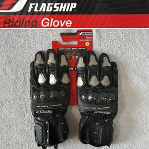 FLAGSHIP FG-S195G BK/SLV Lサイズ 定価17380円 フラッグシップ ヴァーテックスメタルグローブ ライディンググローブ 本革 新品 A51101-7