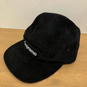 Supreme シュプリーム　コーデュロイ　キャンプキャップ　ブラック　帽子　